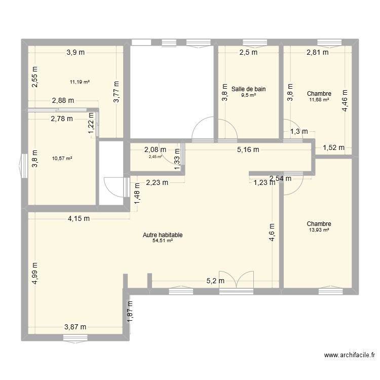 Orthevielle 2. Plan de 7 pièces et 114 m2