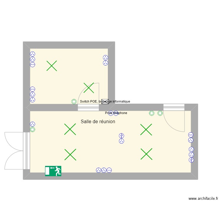 salle de réunion du siaep. Plan de 1 pièce et 20 m2