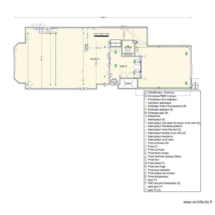 Luxury Apartment 4 Personnes final plan électrique. Plan de 0 pièce et 0 m2