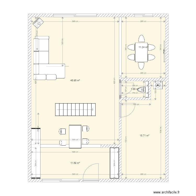 RDC SALESSES. Plan de 0 pièce et 0 m2