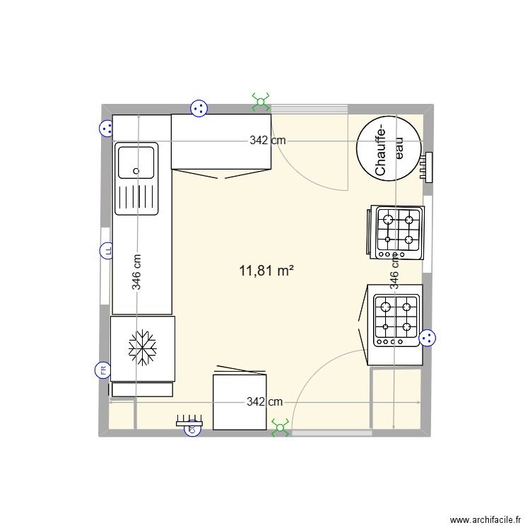 CELLIER. Plan de 1 pièce et 12 m2