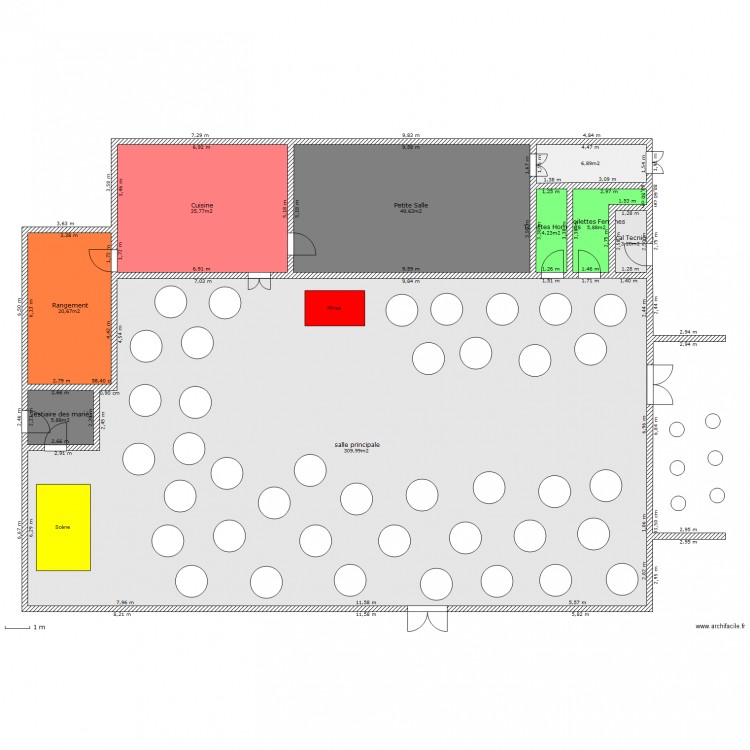 salle des fetes. Plan de 0 pièce et 0 m2