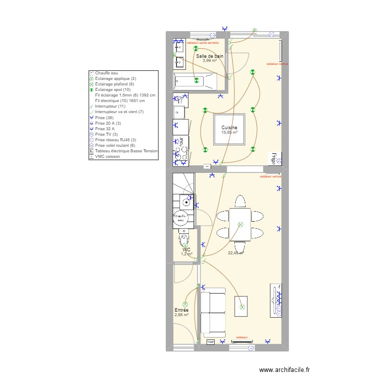 erquinghem. Plan de 13 pièces et 100 m2