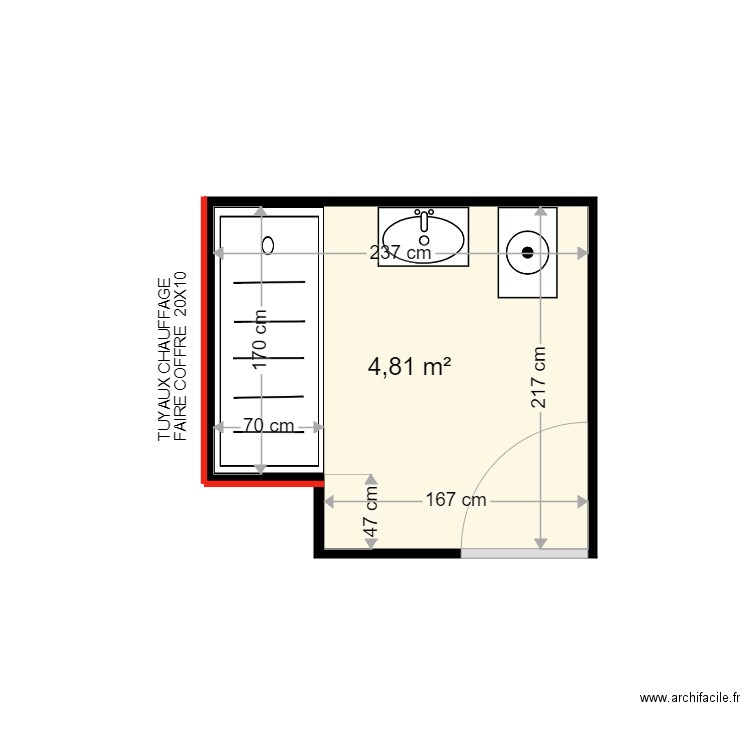 LEMAIRE JEANNINE - Plan 1 pièce 5 m2 dessiné par harmo59000