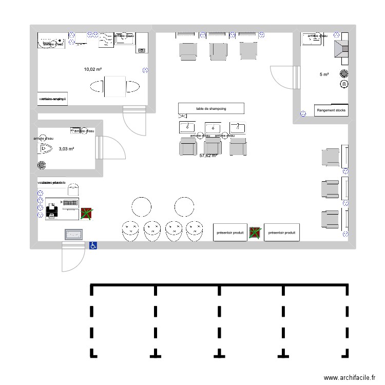 zakia et enora. Plan de 4 pièces et 76 m2