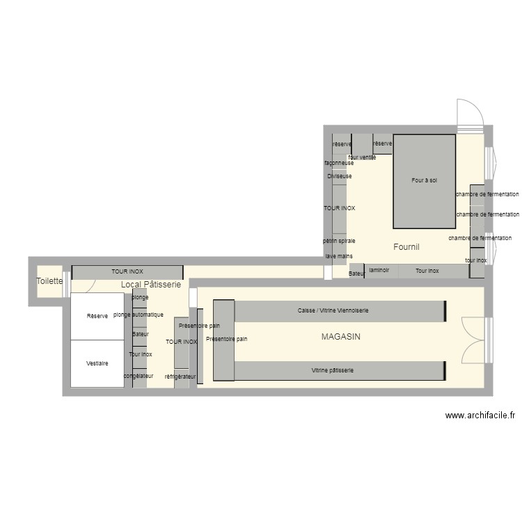 plan boulangerie. Plan de 0 pièce et 0 m2