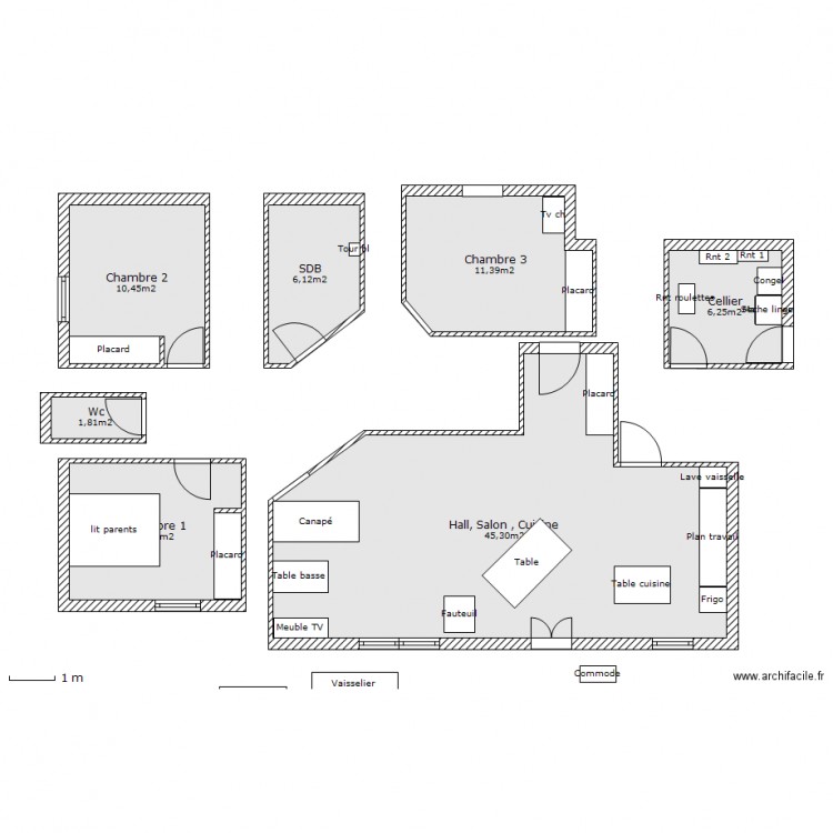 Disposition maison. Plan de 0 pièce et 0 m2