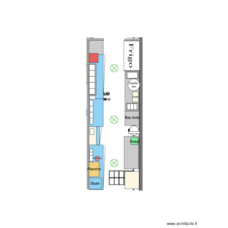 Agencement cuisine avec bacs. Plan de 0 pièce et 0 m2