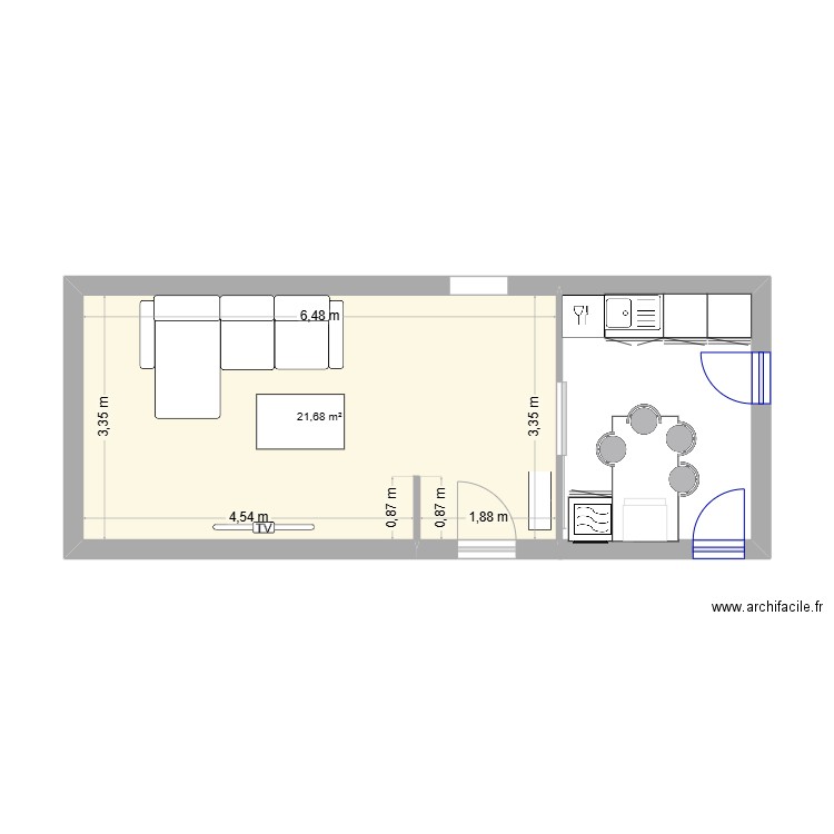 cuisine amance 1. Plan de 1 pièce et 22 m2