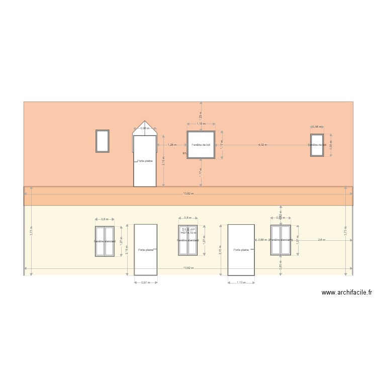 facade lateral avant. Plan de 0 pièce et 0 m2