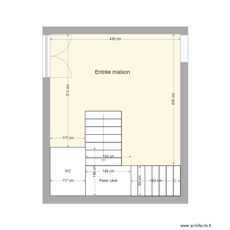 Entrée maison. Plan de 0 pièce et 0 m2