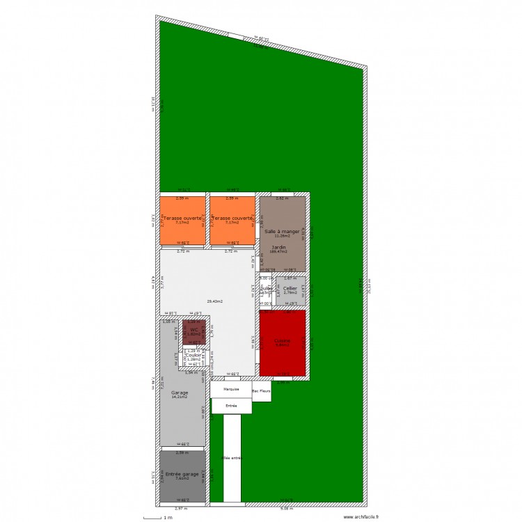 Maison Exterieur. Plan de 0 pièce et 0 m2