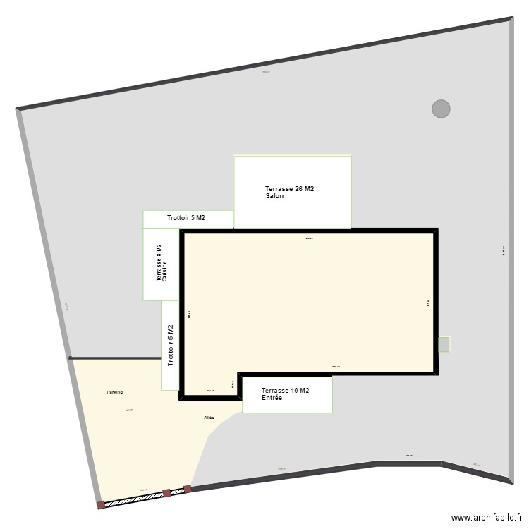 Cathalo terrasse carrelage. Plan de 2 pièces et 686 m2