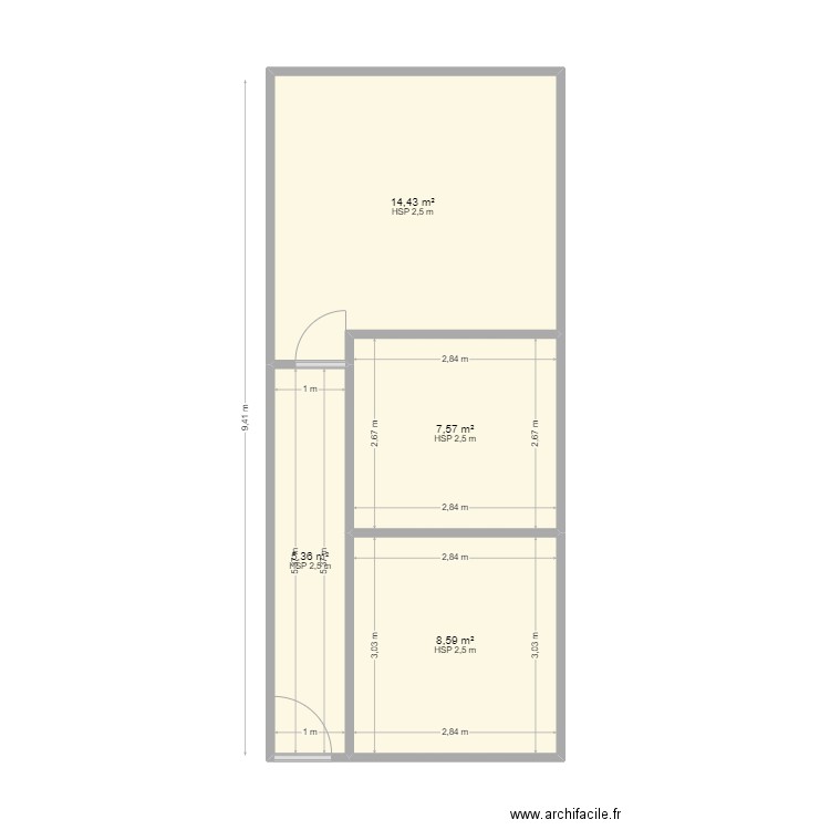 2 P Cap ESTEREL. Plan de 4 pièces et 36 m2