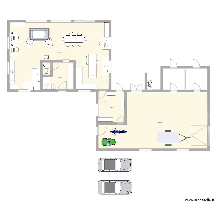 Maison + box. Plan de 0 pièce et 0 m2