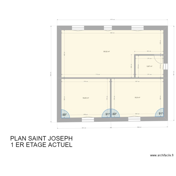 Projet saint joseph etage. Plan de 4 pièces et 82 m2