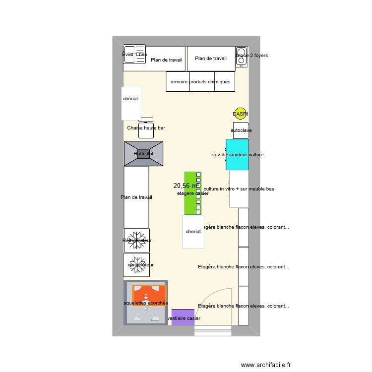 labo 20m². Plan de 0 pièce et 0 m2