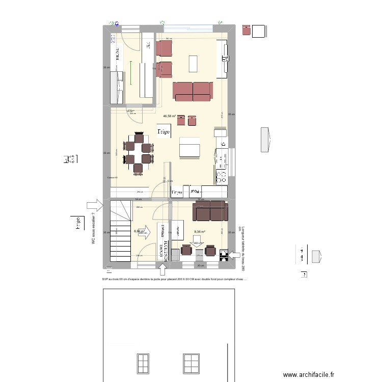 Inversé BIS. Plan de 19 pièces et 165 m2