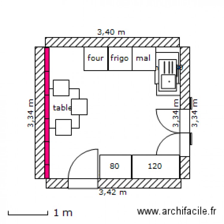 cuisine. Plan de 0 pièce et 0 m2