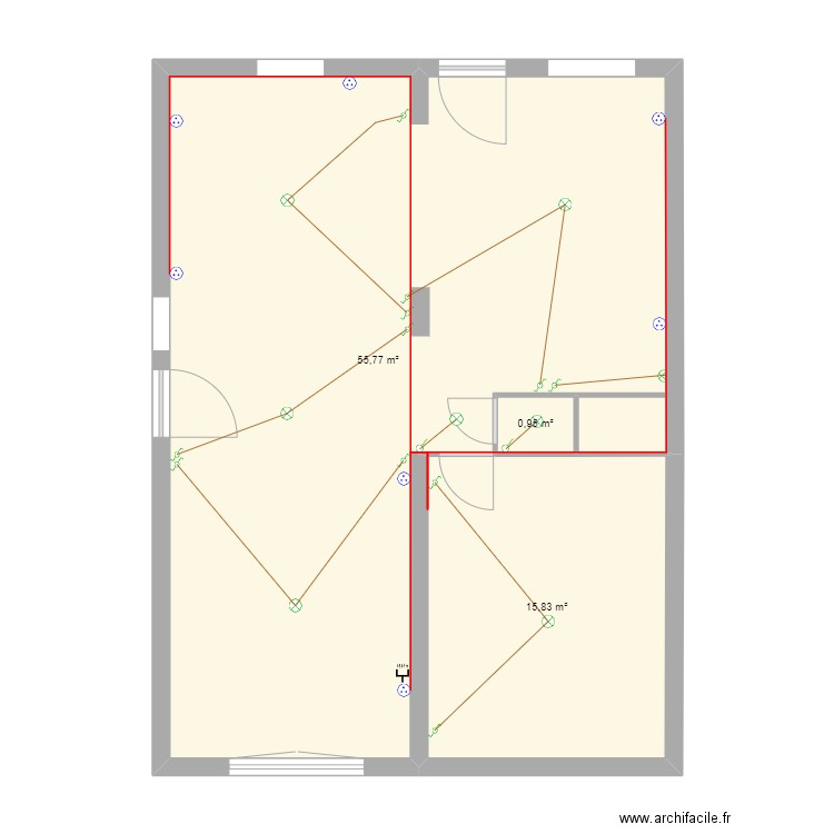 st yorre 2. Plan de 3 pièces et 73 m2