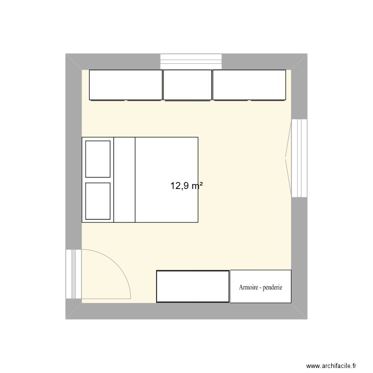 CHAMBRE LEA MATHILDE. Plan de 1 pièce et 13 m2