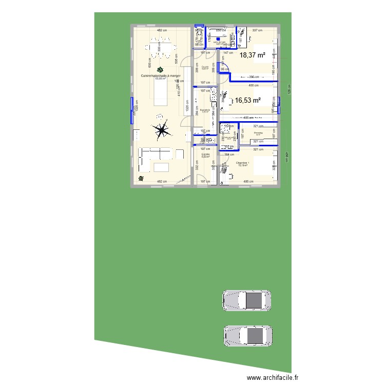 Castelginest 5. Plan de 12 pièces et 151 m2