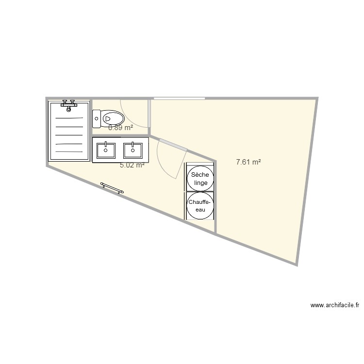 salle sa bain . Plan de 0 pièce et 0 m2