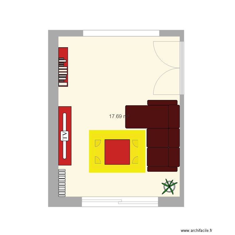 Salon télé. Plan de 0 pièce et 0 m2