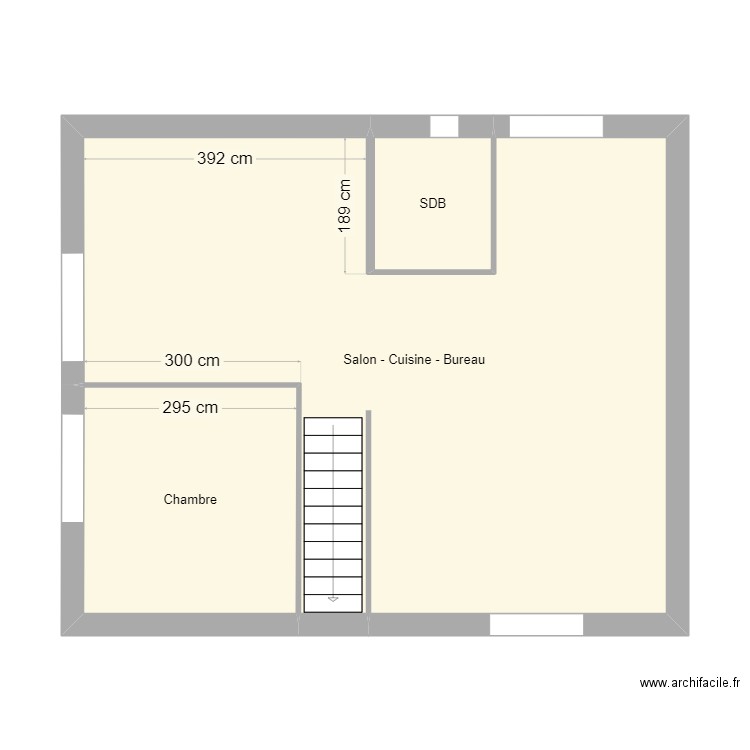 appartement. Plan de 3 pièces et 52 m2