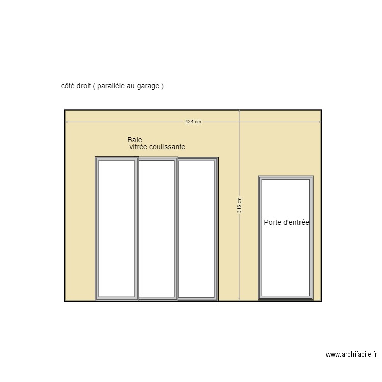 vue côté droit ( accolé au garage ) agrandissement mairie. Plan de 0 pièce et 0 m2