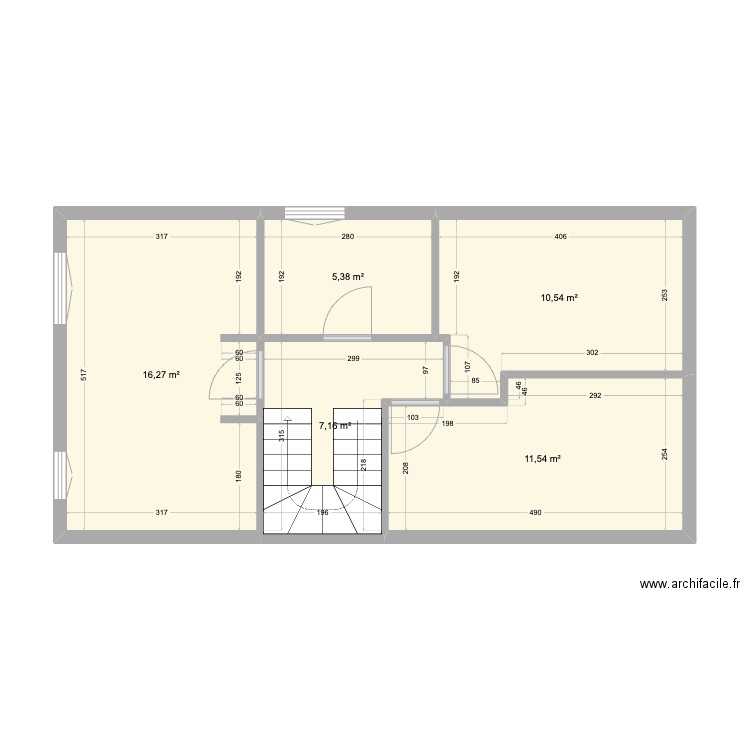 test. Plan de 5 pièces et 51 m2