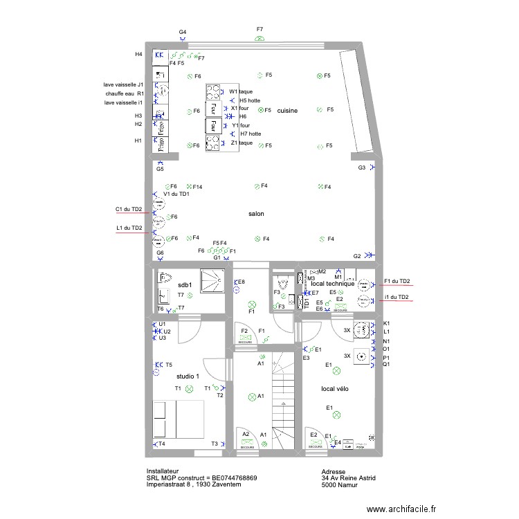 reine astrid rez ''. Plan de 7 pièces et 49 m2