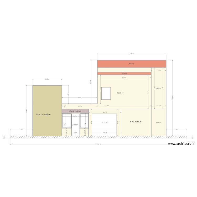  facade arrière . Plan de 0 pièce et 0 m2