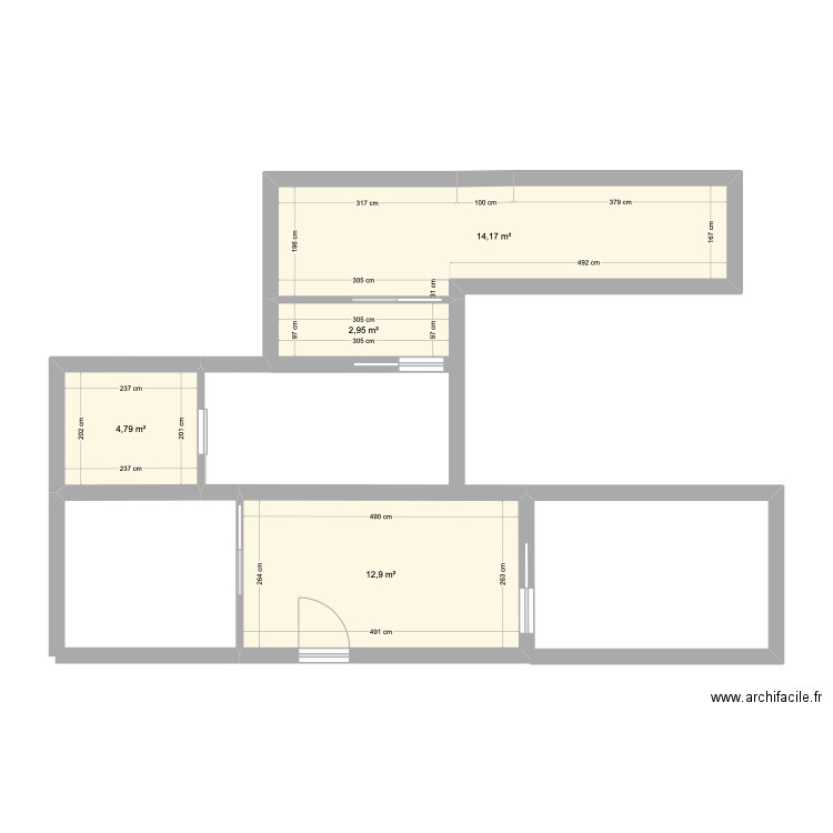 ingré. Plan de 4 pièces et 35 m2