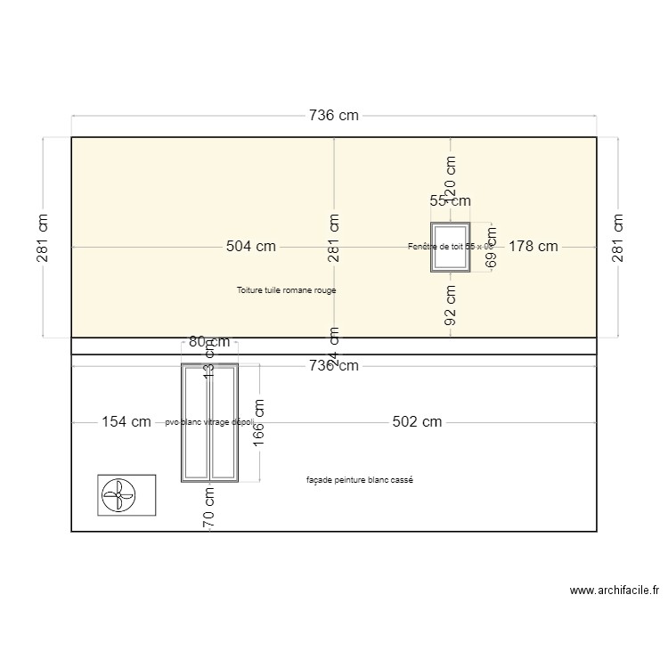 façade nord est. Plan de 0 pièce et 0 m2