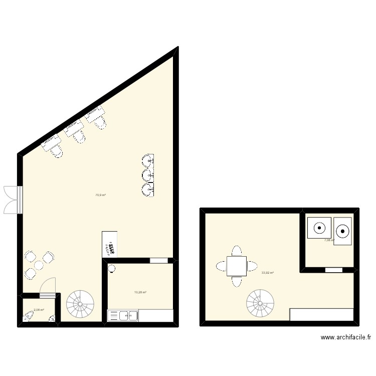 salon. Plan de 5 pièces et 124 m2