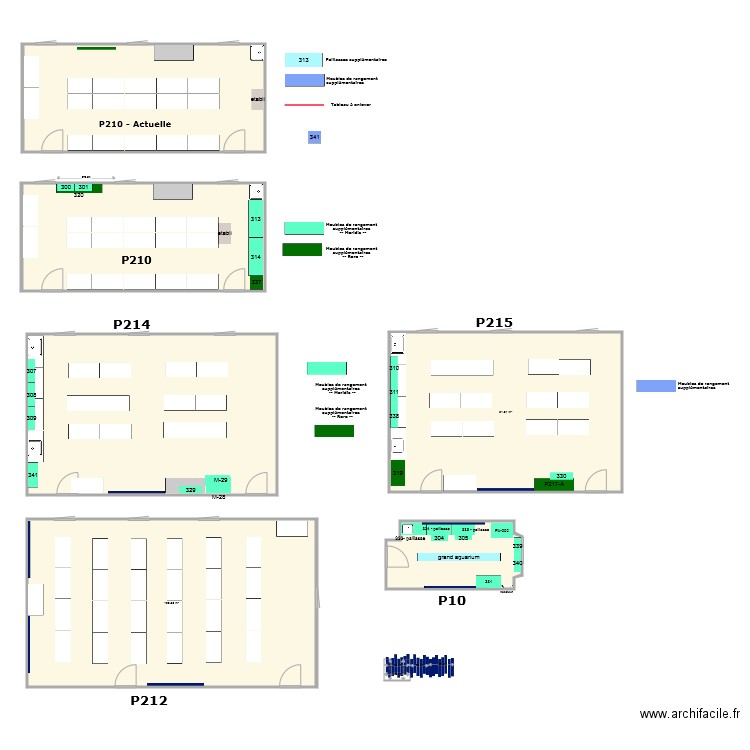 P210  reagencement. Plan de 0 pièce et 0 m2