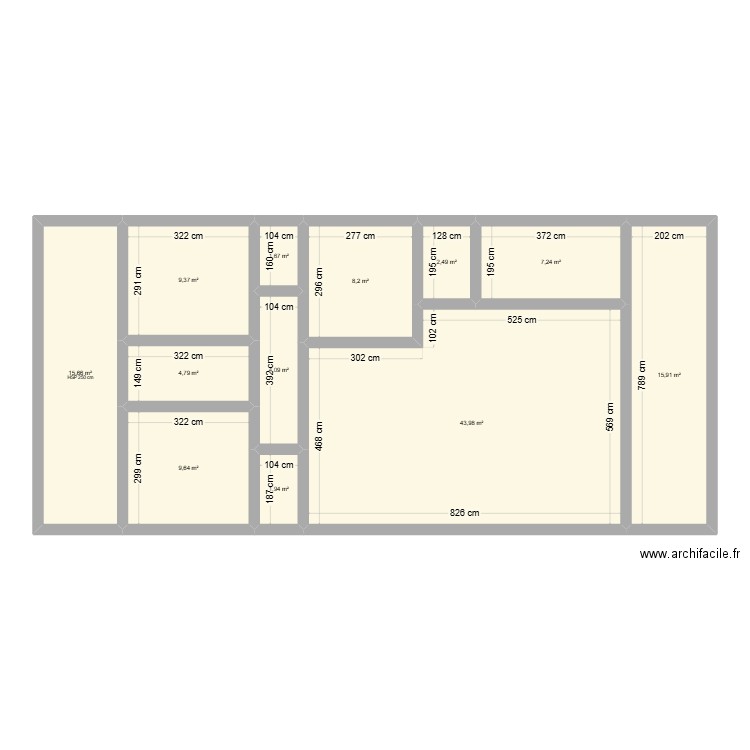 CAVE. Plan de 12 pièces et 125 m2