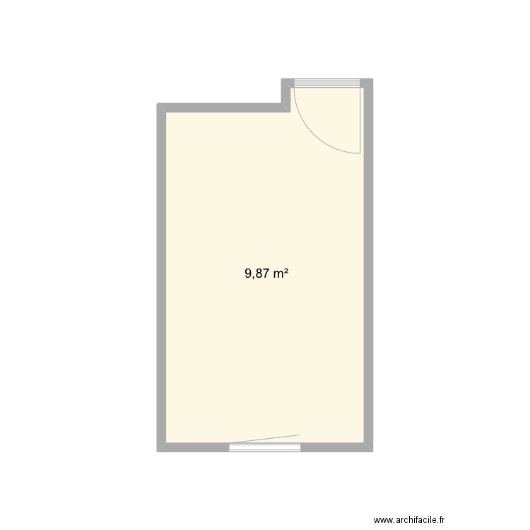 Chambre . Plan de 1 pièce et 10 m2