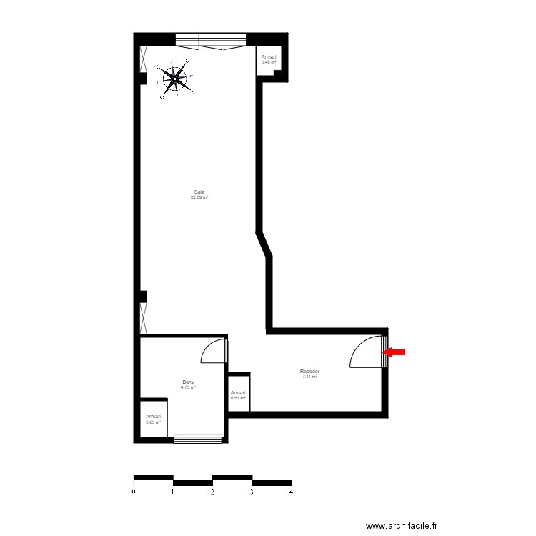 ED. RESIDÈNCIA SKY, AP. 205. PAS DE LA CASA, ENCAMP. Plan de 6 pièces et 36 m2