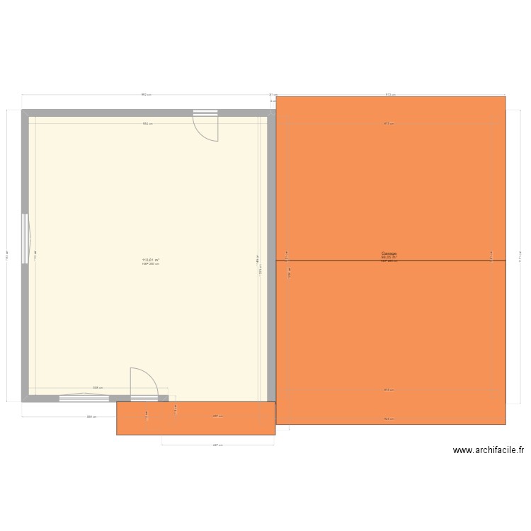 plan . Plan de 2 pièces et 209 m2