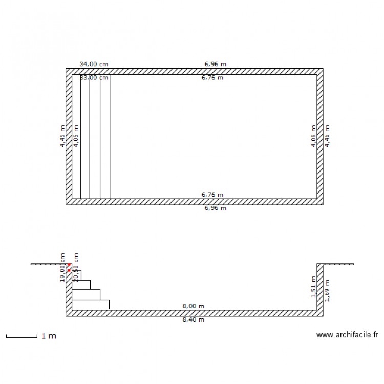 plan en coupe piscine. Plan de 0 pièce et 0 m2