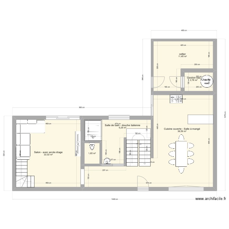 maison rdc. Plan de 0 pièce et 0 m2