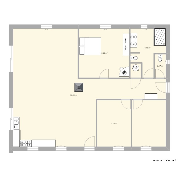 PLAN EAU. Plan de 6 pièces et 144 m2