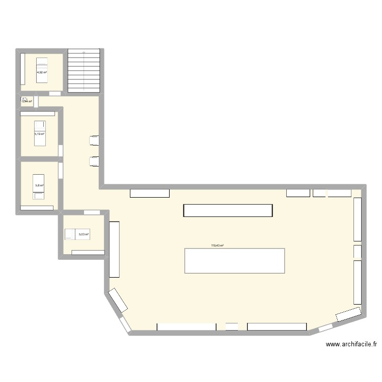 PLAN YR. Plan de 6 pièces et 141 m2