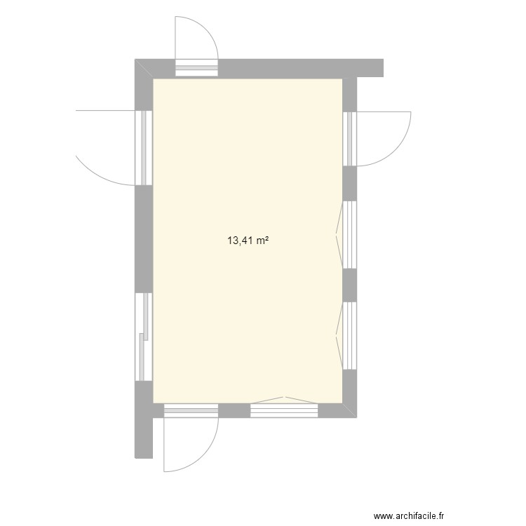 Chantier 1. Plan de 1 pièce et 13 m2