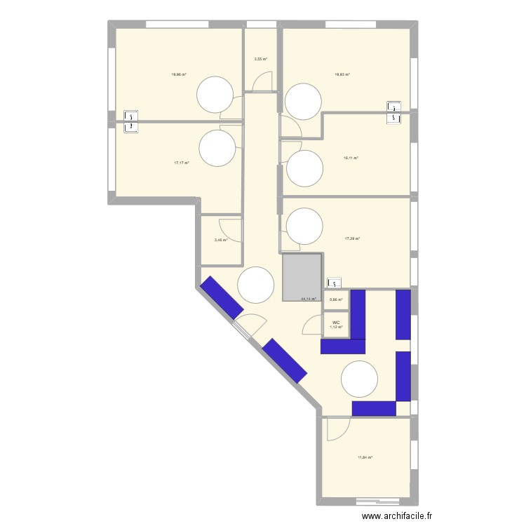 st roch a modifier nad bis. Plan de 11 pièces et 155 m2