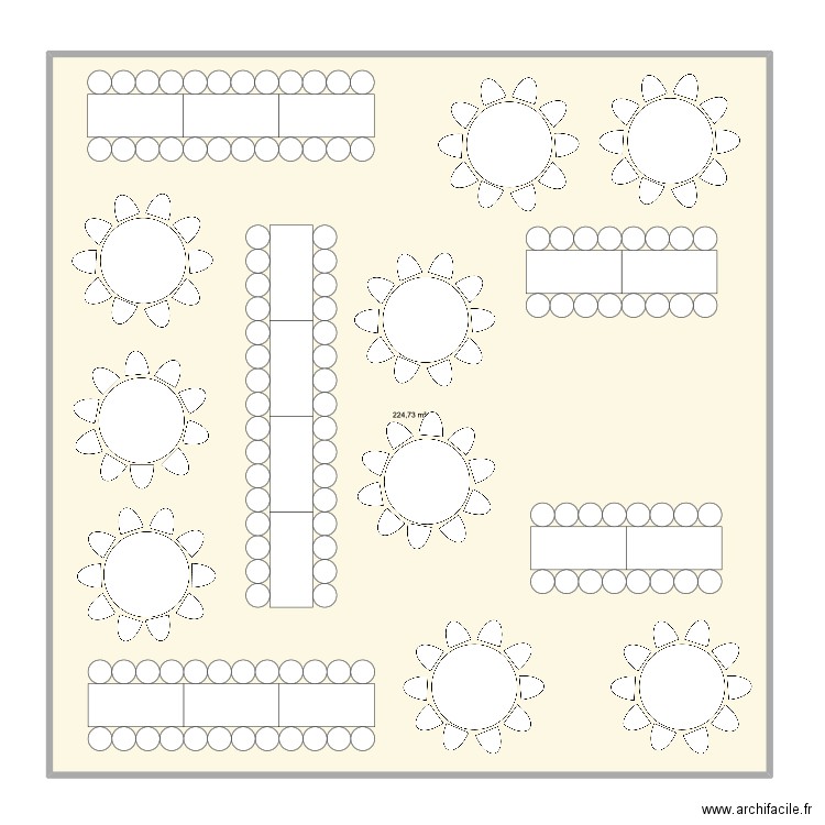 Jennifer & Matt. Plan de 1 pièce et 225 m2