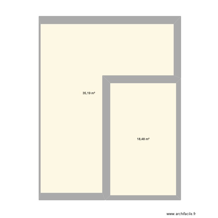 MAISON3. Plan de 2 pièces et 54 m2