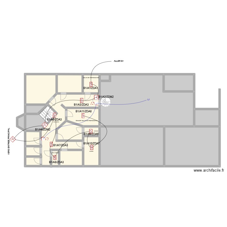 EUROMED SITE 1 ETAGE . Plan de 21 pièces et 278 m2